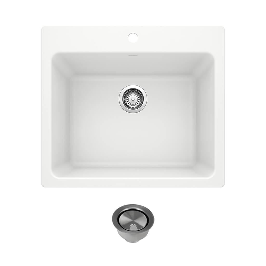 Blanco Liven Laundry Sink with Strainer in White - 22" x 25" x 12" - 22" x 25" x 12"