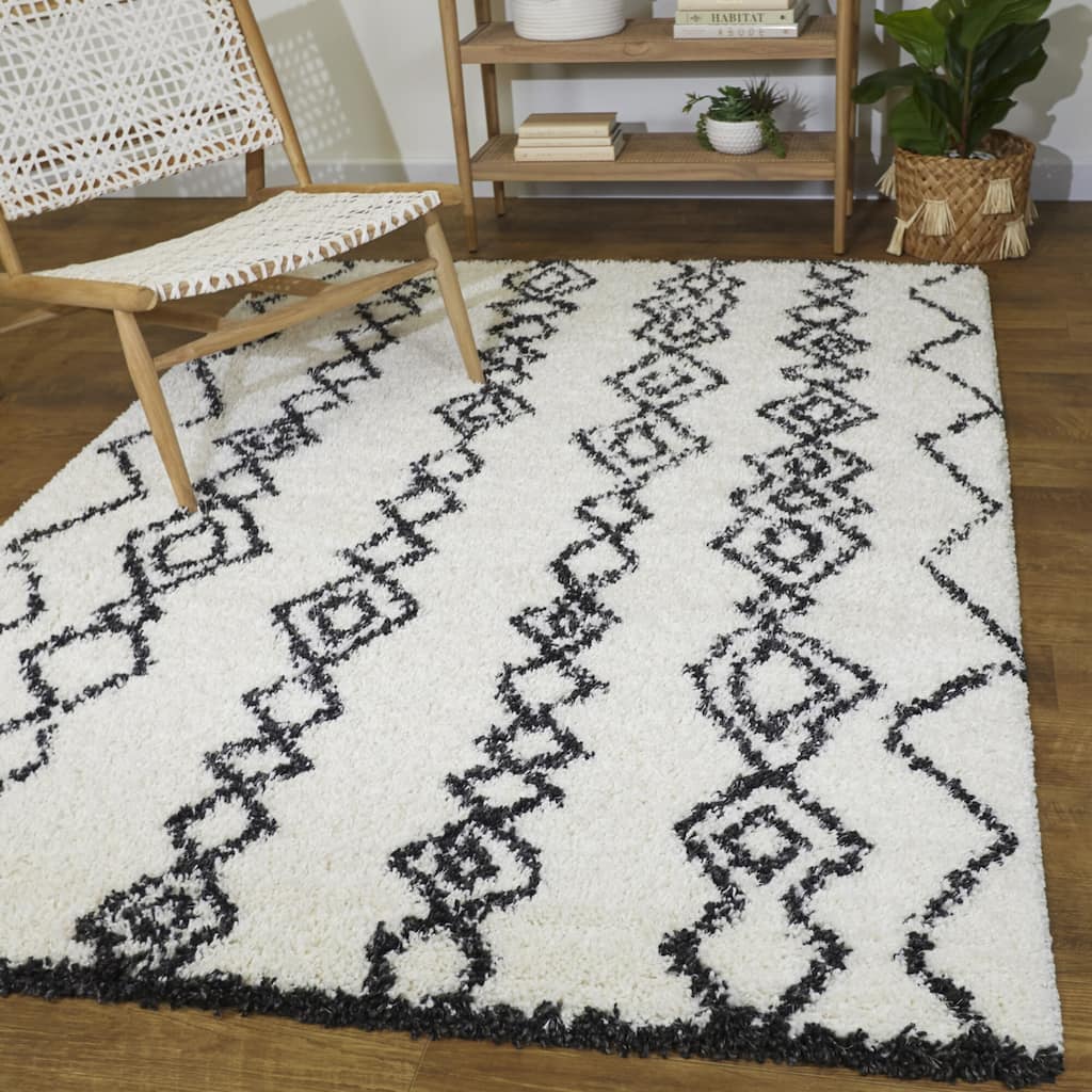 Peter Moroccan Trellis Shag Area Rug
