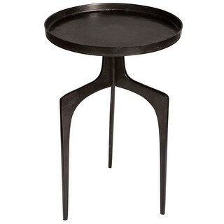 25" Black Style Solid Round Accent Table