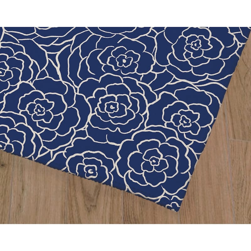 FIELD OF AUTUMN ROSE NAVY Area Rug By Kavka Designs - Bed Bath & Beyond ...