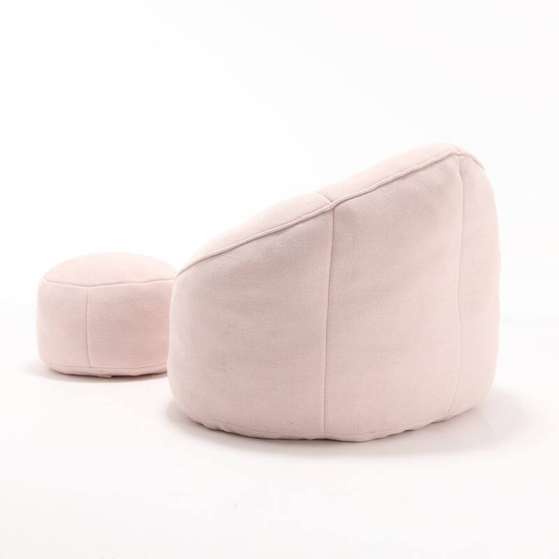 Compressed Foam Bean Bag Chair with Footrest - Plush Lounger for Modern Living Spaces