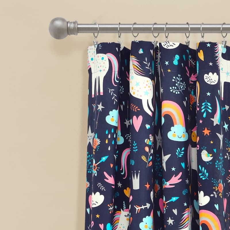 Lush Decor Unicorn Heart Window Curtain Panel Pair - 84" x 52" - 84" x 52"