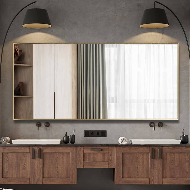 Modern Aluminum Alloy Thin Framed Full Length Floor Mirror