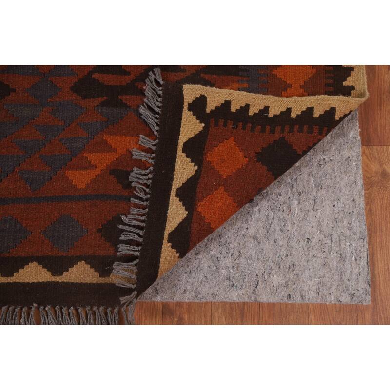 Hand Woven Oriental 100% Wool Carpet Southwestern Tribal Multi-Colored Kilim Area Rug - 9' 11'' X 6' 10''