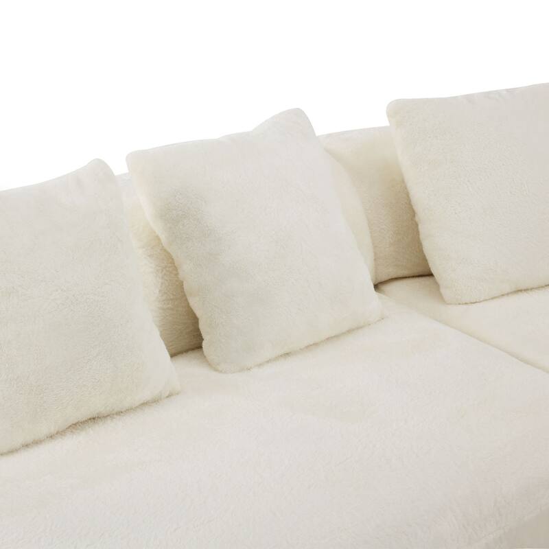 Modern and simple curved flannelette sofa