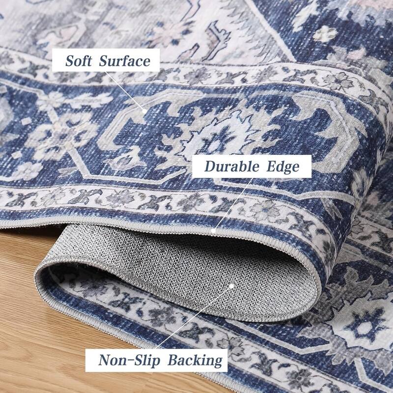 5x7 Rugs for Living Room, Soft Non-Slip Washable Area Rugs - 5x7