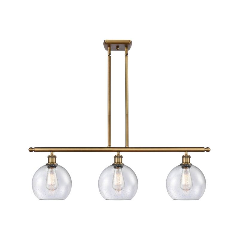 Innovations Lighting 516-3I-11-36 Athens Linear Athens 3 Light 36" - Brushed Brass / Seedy