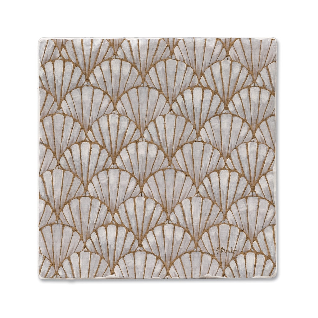 Deco Shells 4-Pack Tumbled Tile Stone Coasters with Protective Cork Backing Manufactured in The USA