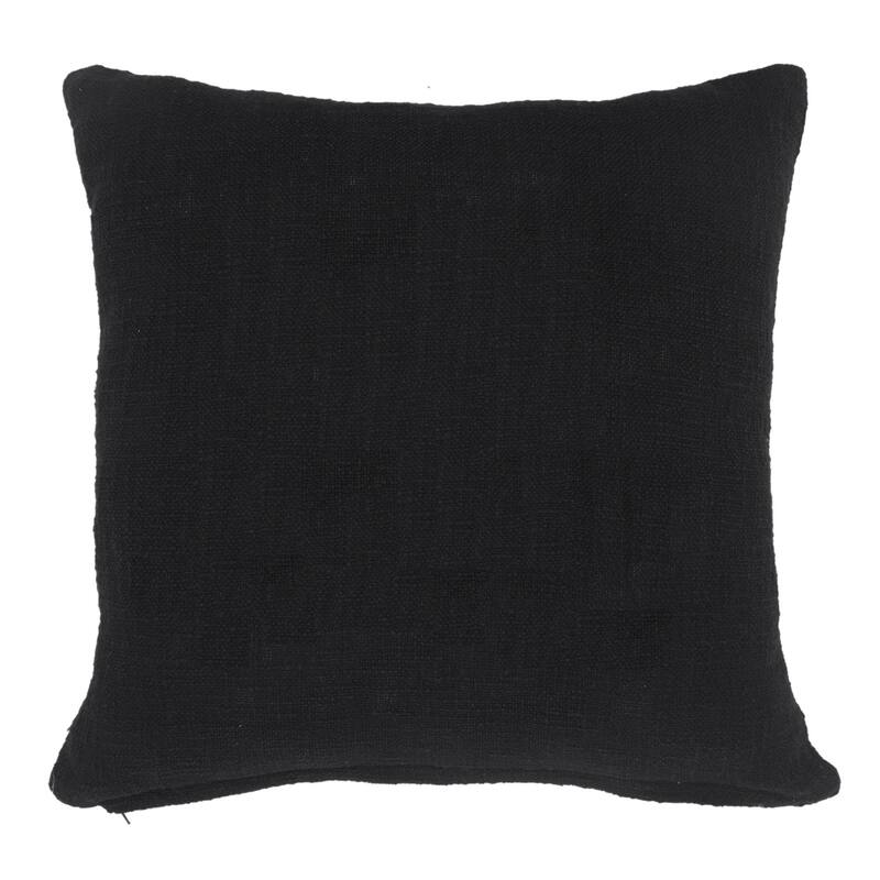 Sevita Modern Tufted Solid Black Throw Pillow