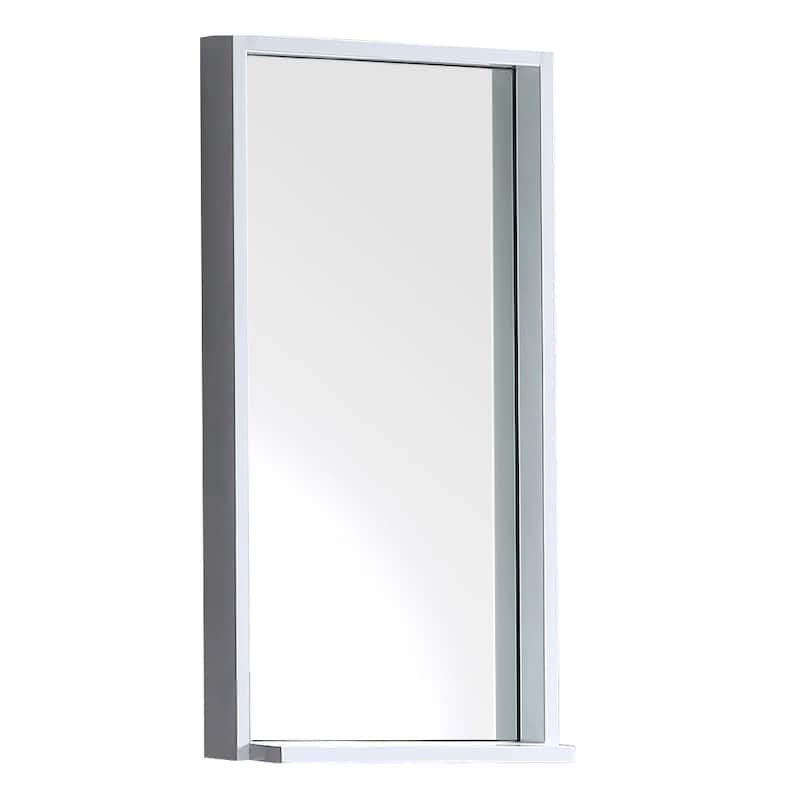 Fresca Allier 31-1/2" x 16" Plywood Framed Mirror with Shelf - White
