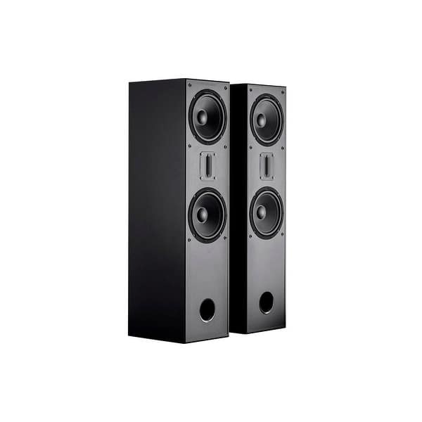 Shop Monoprice Mp T65rt Tower Home Theater Speakers Pair Black