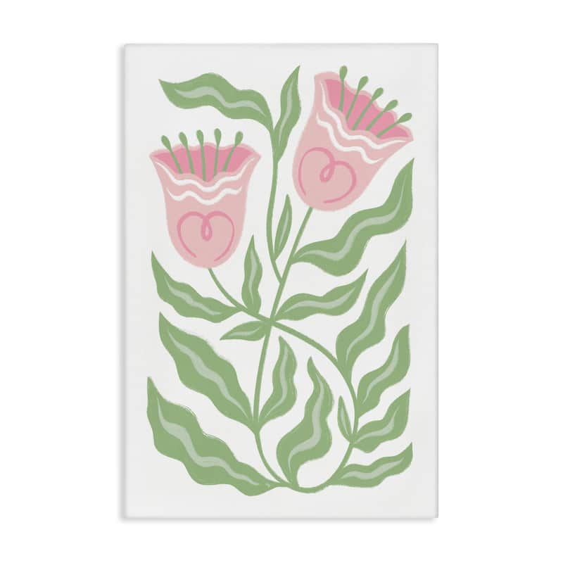 Stupell Pink Tulip Twin Blossoms Canvas Wall Art Design By Martina Pavlova - 24 x 36
