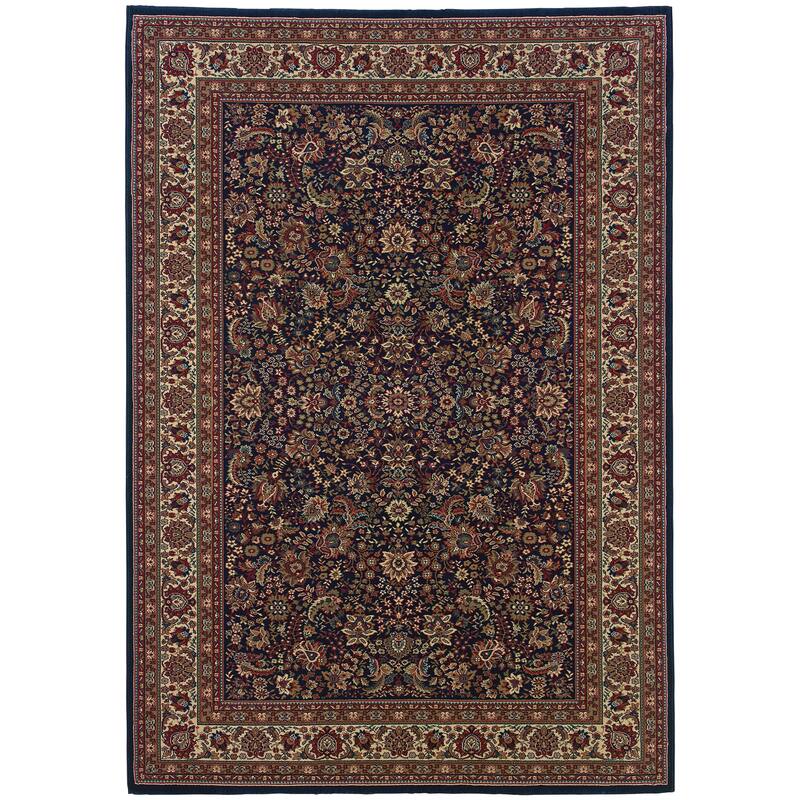 Style Haven Annapolis Traditional Floral Area Rug - 4' x 6' - Blue/Red - Runner/Rectangle