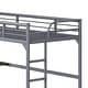 preview thumbnail 6 of 7, Metal Twin Loft Bed with Desk, Loft Bed Kids Bed, Bedroom High Loft Bed Frame with Ladder and Safety Guardrails, Twin Size Bed