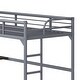 preview thumbnail 19 of 17, Twin Size Metal Loft Bed with Desk and Guardrails