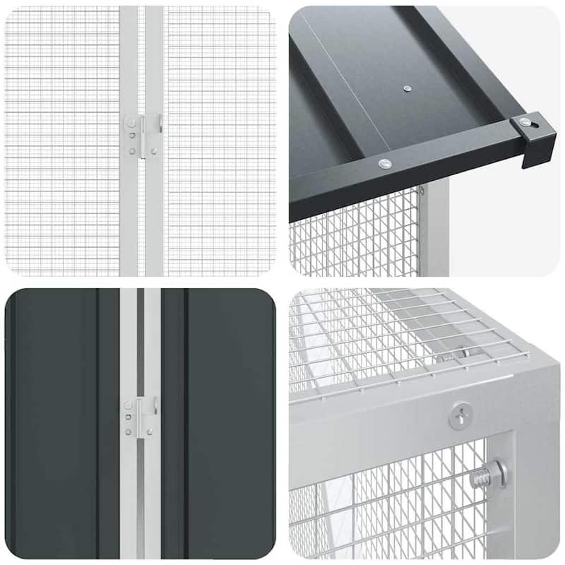 vidaXL Bird Cage Anthracite Galvanized steel