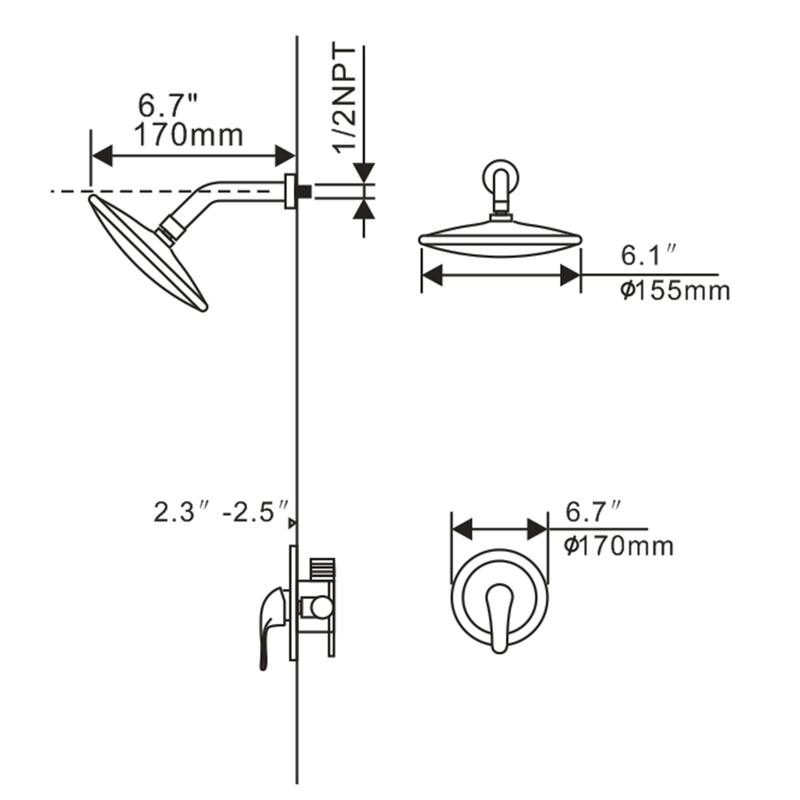 Wall Mount Shower Faucet with RoughIn Valve Bed Bath & Beyond 35632013