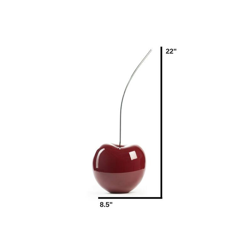 Red Wine Cherry Resin Sculpture - N/A