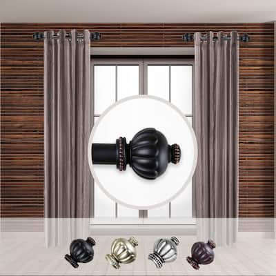Side Curtain Rods - 12-20 Inch Set of 2 - Finial Home Decor Accents - 20