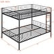 preview thumbnail 25 of 25, Metal Full over Full Bunk Bed Frame with Ladder, Full-length Guardrail for Kids, Teens - Convertible into 2 Separate Full Beds