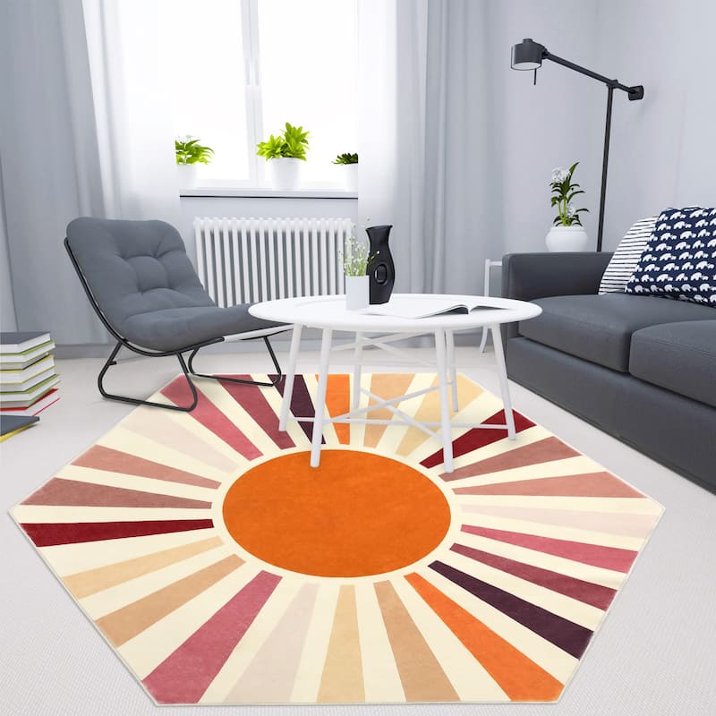 Garvee Rainbow Sol Kids Area Rug