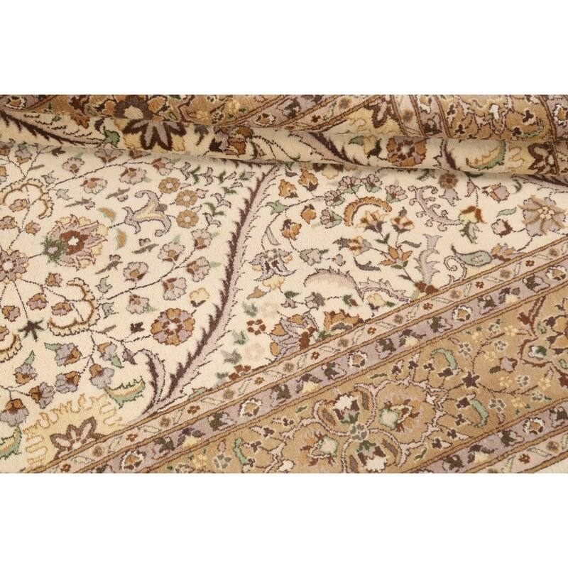 Floral Tabriz Oriental Wool Area Rug Hand-knotted Vegetable Dye Carpet - 6'0" x 9'2"