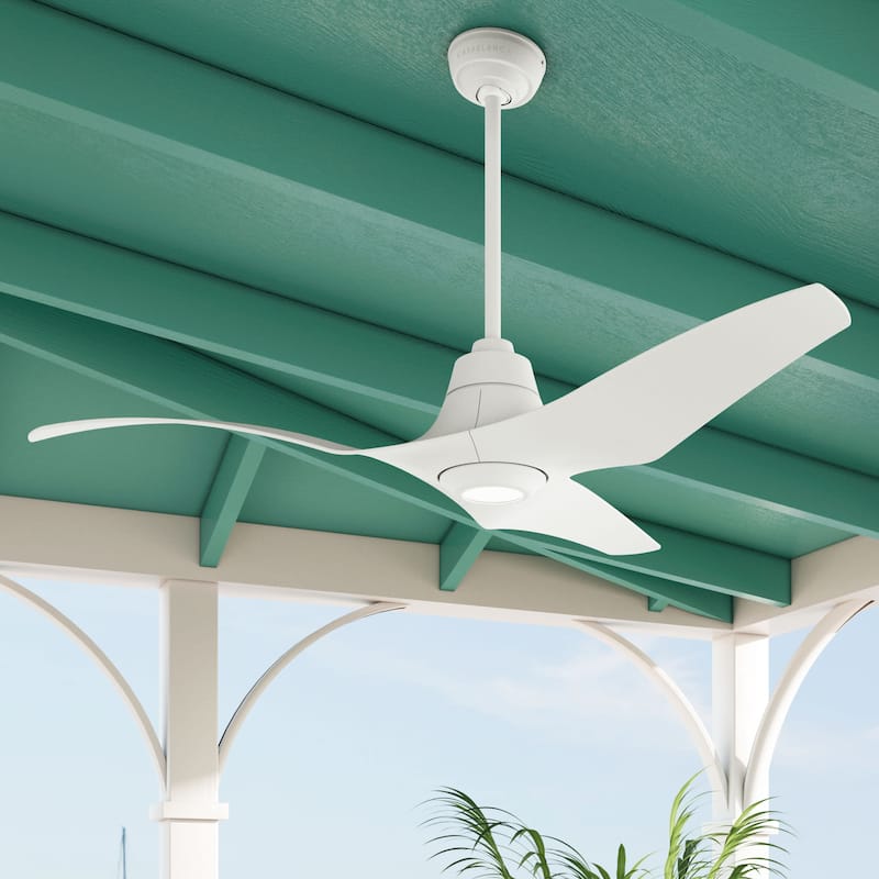Casablanca Stingray 60" Outdoor ENERGY STAR Ceiling Fan with LED Light and Handheld Remote - Matte White