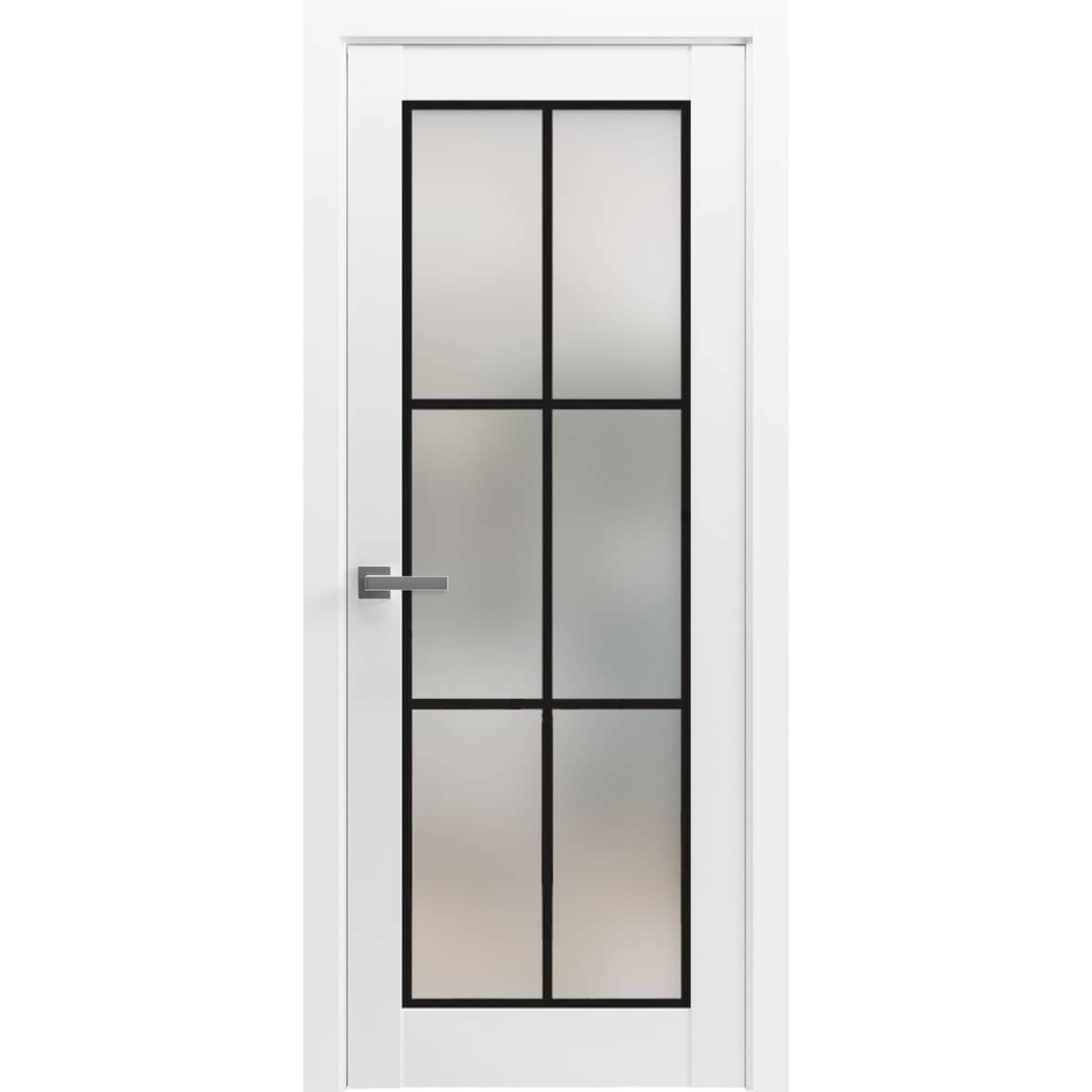 SartoDoors Planum 2122 | Interior French Doors French Door | Solid Wood | Hardware Set | 18x80, White Silk Bedroom Door
