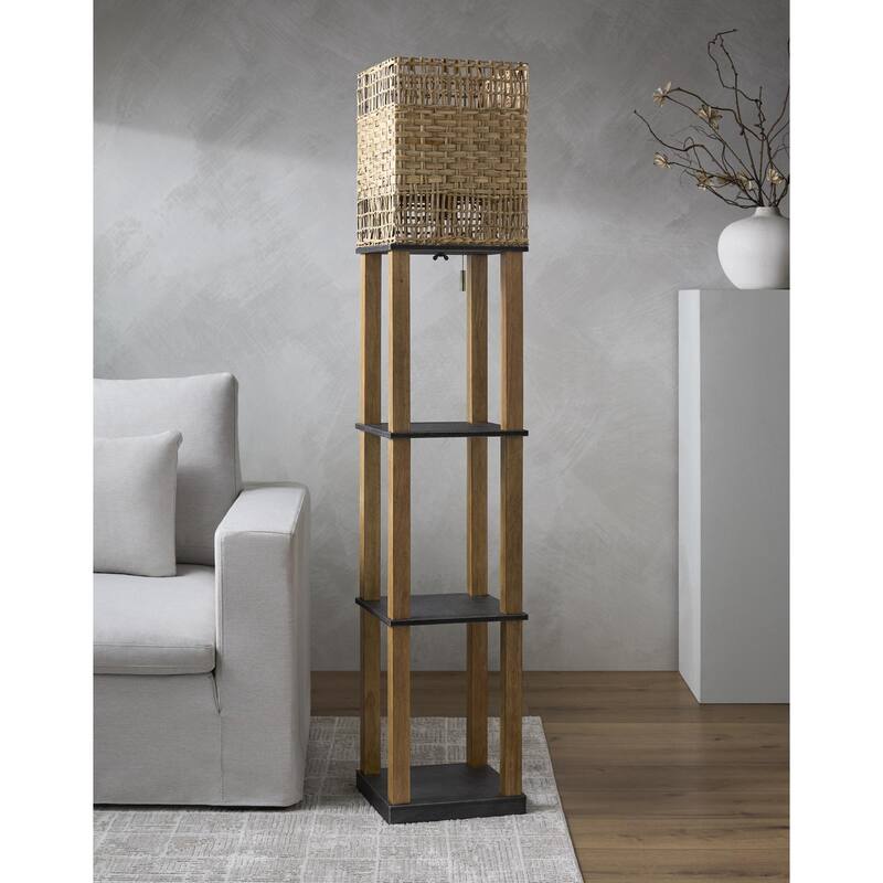 Livabliss Civita Global Accent Floor Lamp - 70"H x 13"W x 13"D - Brown