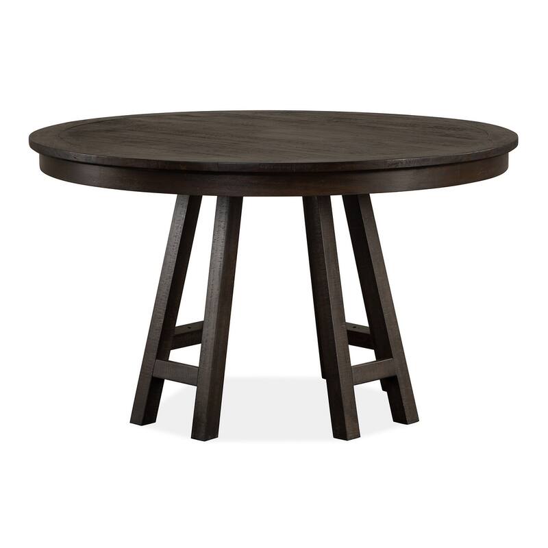 Magnussen Home Westley Falls Graphite 52" Round Dining Table - 52''W x 52''D x 30''H - 52''W x 52''D x 30''H