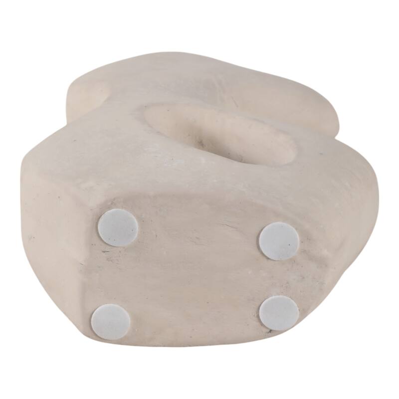 Pottery Abstract Sculpture with Curved Silhouette and Artistic Design