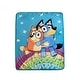 preview thumbnail 1 of 2, Bluey Togetherness Silk Touch Sherpa Throw Blanket 60"x80" - Blue