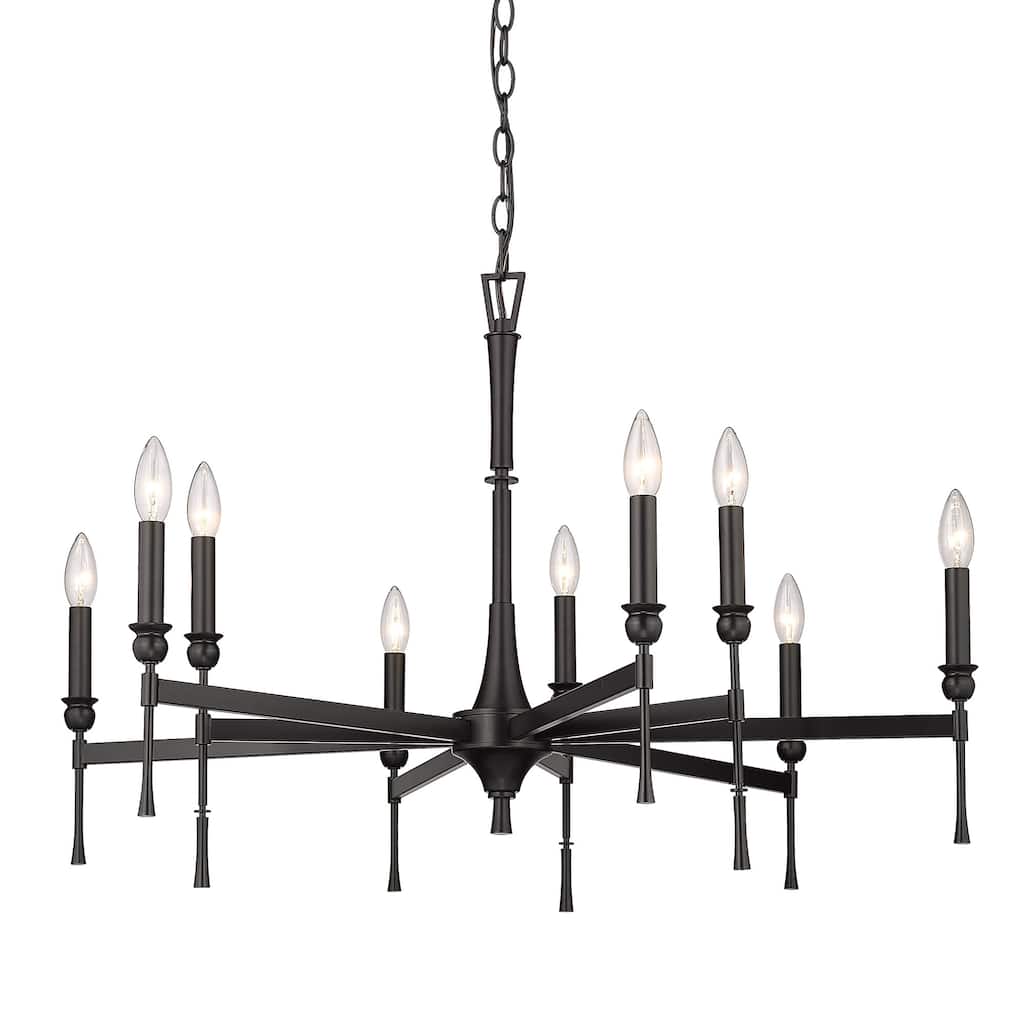 Golden Lighting 3509-9 Landon 9 Light 34" Wide Taper Candle Style