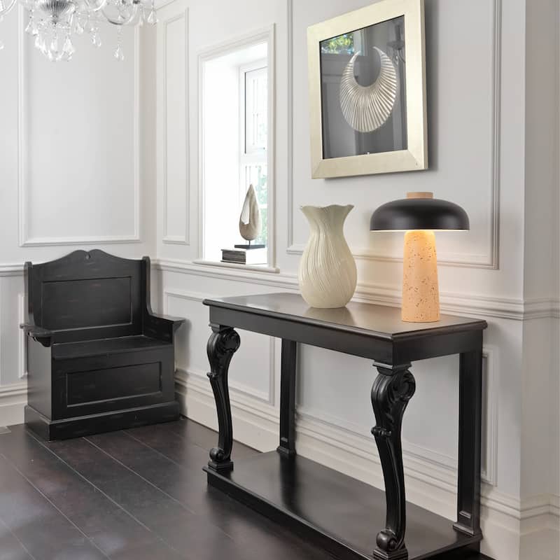 Modern 2-Light Black Mushroom Table Lamp - Bedside Nightstand Lamp for Bedroom, Living Room, Study