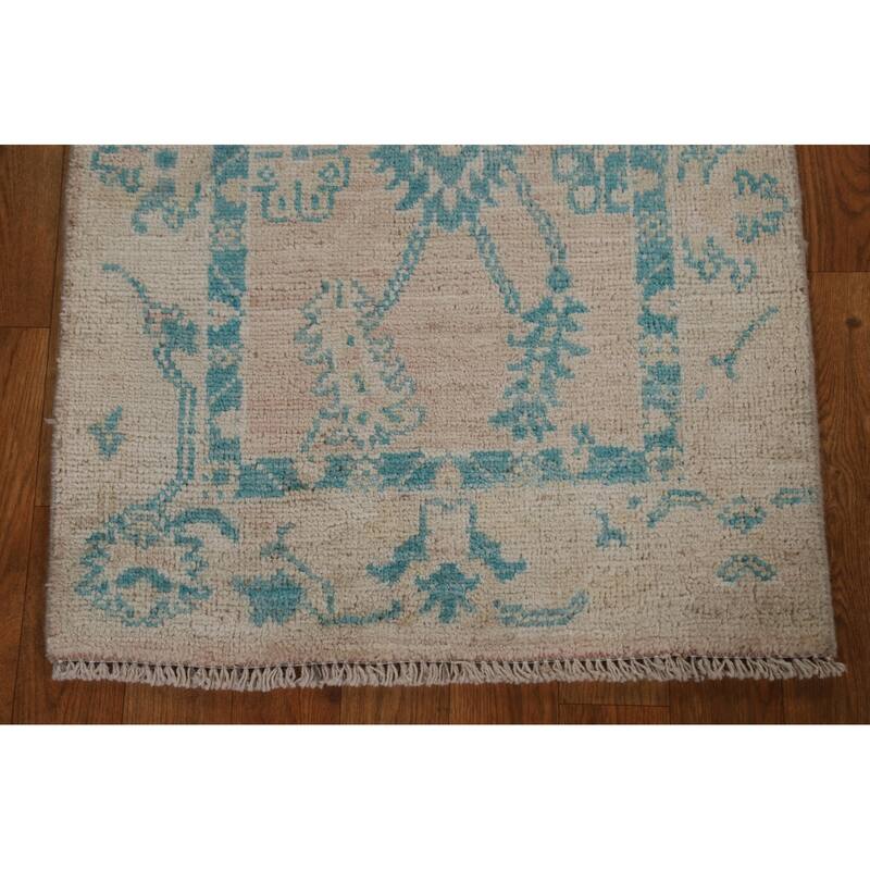 Muted Traditional Oushak Turkish Oriental Wool Rug Hand-knotted Carpet - 2'0" x 3'10"