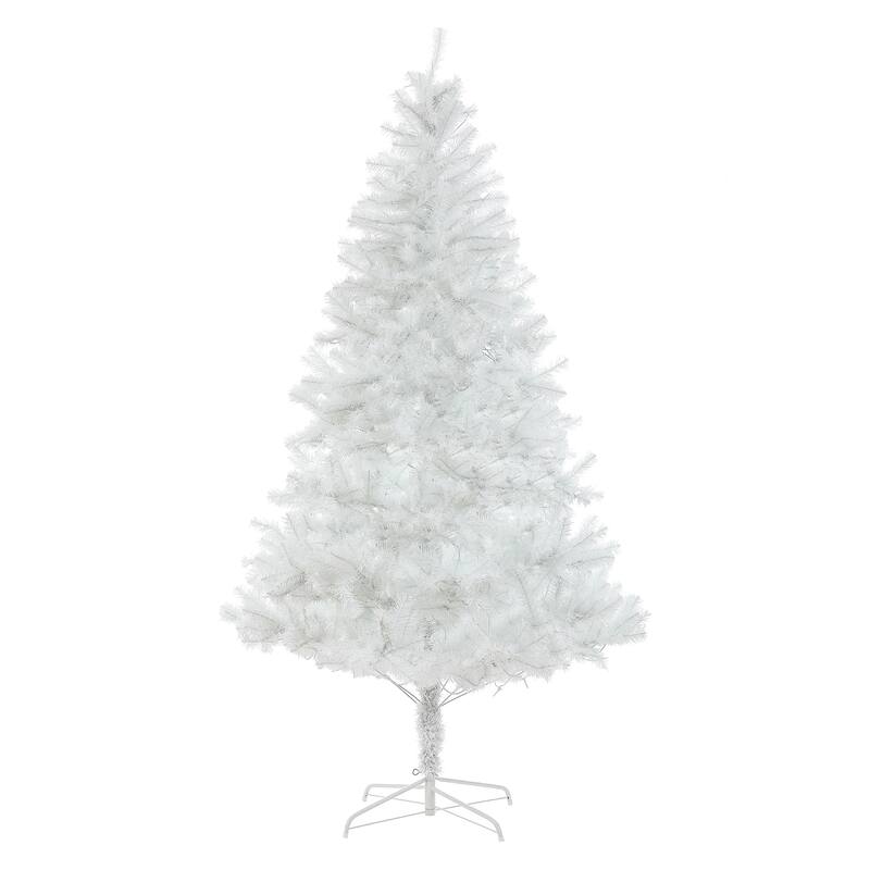Pre-Lit LED 7ft White Artificial Christmas Tree with Metal Stand - 84" H x 42" Diameter