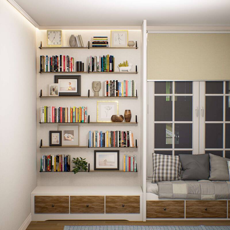 60 inch Large, Book Shelves for Living Room, Wooden Book Shelves, Shelf for Wall Decor, Burnt