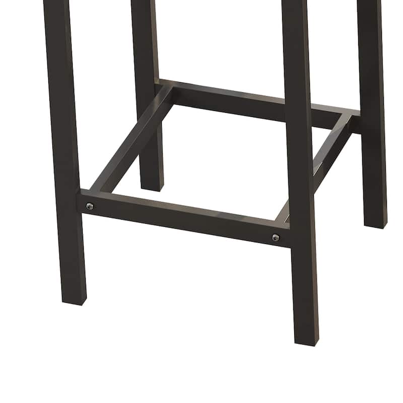 Long Dining Table Set with 3 Stools Pub Kitchen Set Side Table with Footrest
