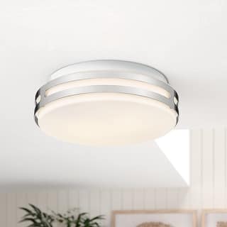Flush Mount Ceiling Light with Frosted Glass Shade - N/A