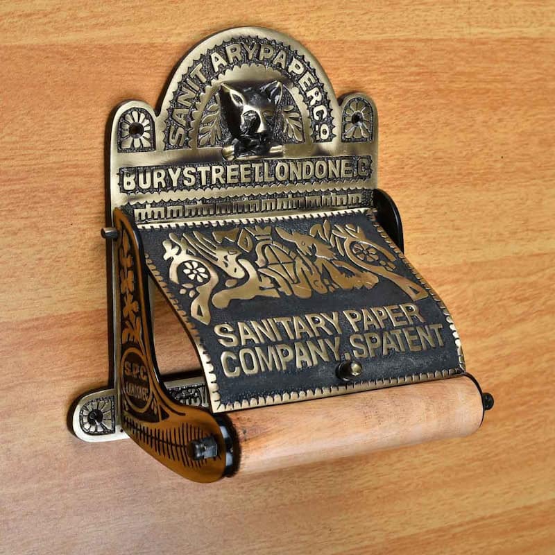 Toilet Tissue Paper Holder 6.9" Antique Brass Wall Mount Victorian Bathroom Toilet Sanitary Paper Roll Holder