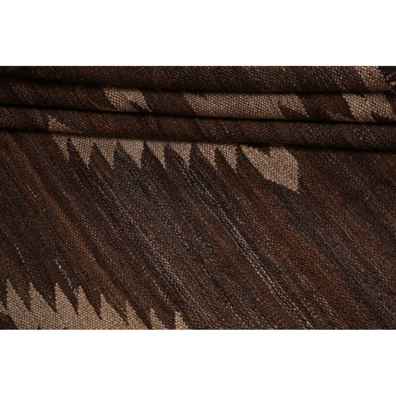 Natural Dye Geometric Tribal Oriental Kilim Area Rug Wool Hand-woven - 4'11" x 6'9"