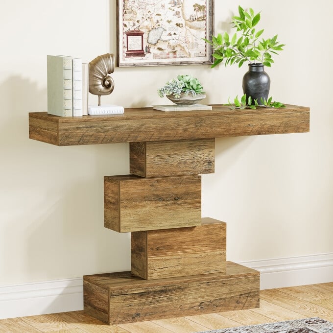 42.5-Inch Narrow Wood Console Table for Entryway Hallway - Bown