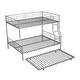 preview thumbnail 22 of 46, 2 In 1 Full XL Over Queen Metal Bunk Bed With Trundle,Save Space