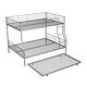 preview thumbnail 6 of 46, Industrial Minimalist Full XL Over Queen Metal Bunk Bed with Trundle,Save Space or Split Into 2 Beds