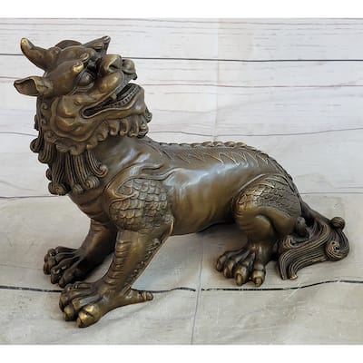 Vintage Japanese Chinese Asian Foo Dog Shishi Temple Guardian Bronze Lion Sale