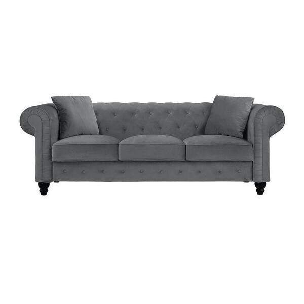 Microfiber Small Space Chesterfield Sofa On Sale Overstock 30757448