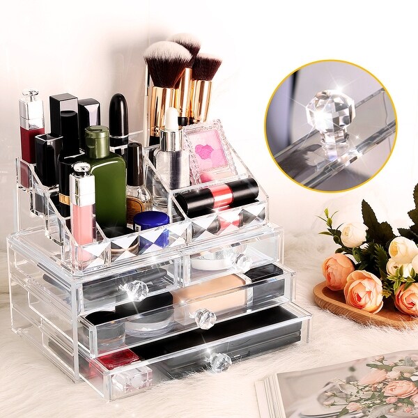 Shop LANGRIA Clear Acrylic Makeup Organizer, 2 Pieces ...