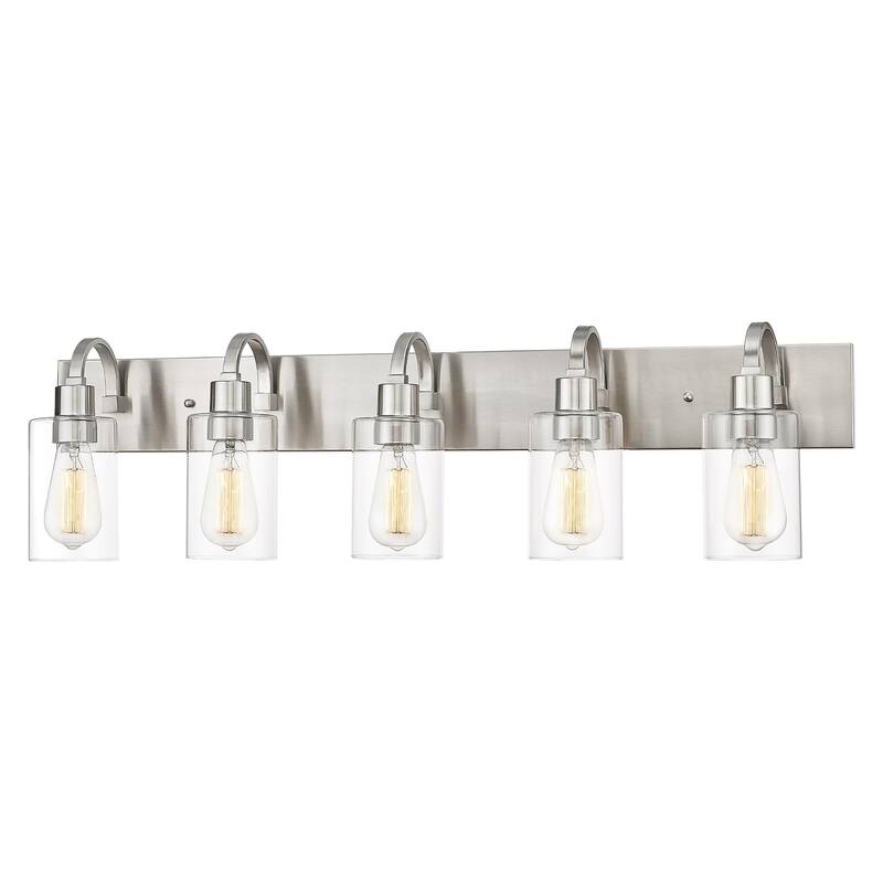 Bathroom Vanity Light Fixtures - Farmhouse Wall Light for Bathroom - 5-Light - Brushed Nickel