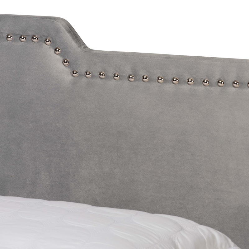 Benjen Modern Glam Velvet Fabric Upholstered Panel Bed