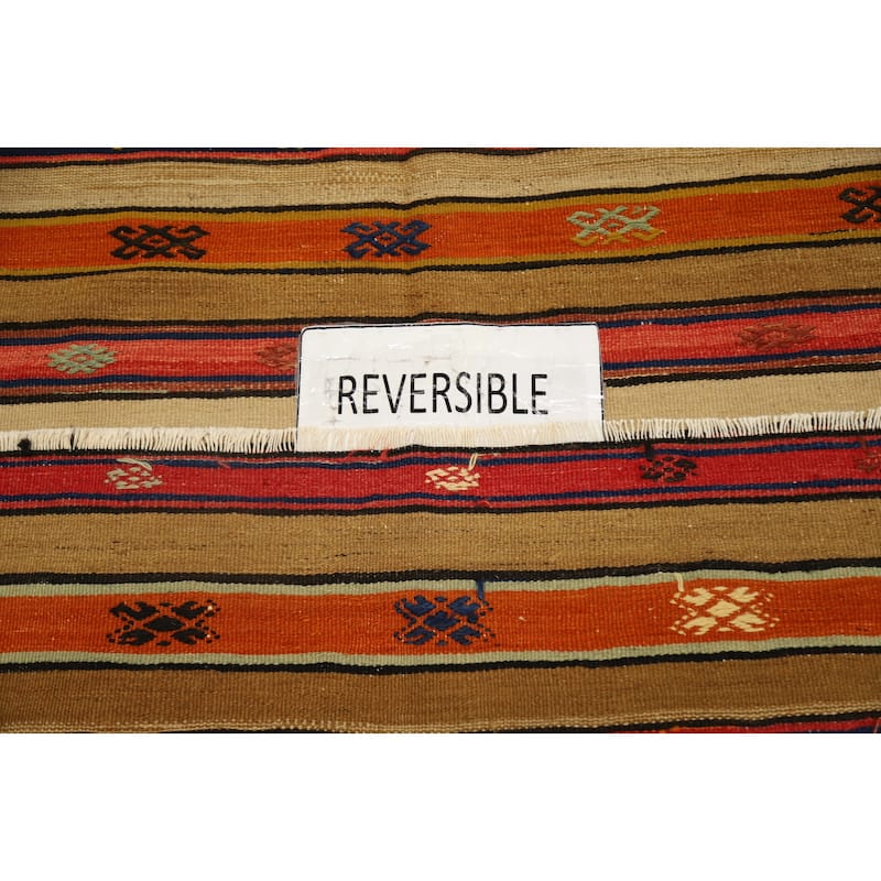 Hand Woven Oriental 100% Wool Carpet Southwestern Tribal Multi-Colored Kilim Area Rug - 7' 10'' X 4' 9''